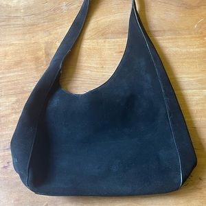 Prada Vintage Black Suede Shoulder Bag